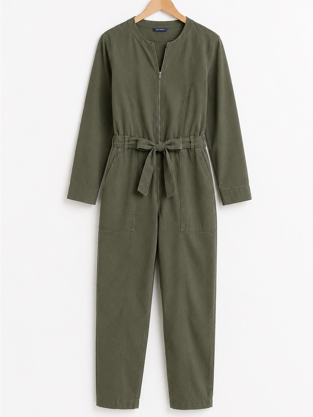 Old Navy Women's Tie-Belt Utility Cargo Army Green Jumpsuit NWT Size S Zip Front